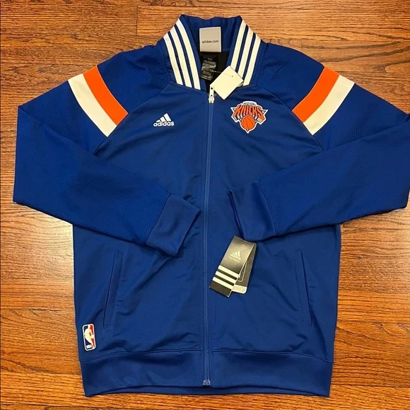 Boys Adidas NY Knicks Zip Up Sweatshirt Jacket Size L - Picture 1 of 12